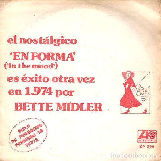 Vinyl records: Bette Midler &ndash; In The Mood (En Forma) (Vinyl, Atlantic CP 224)