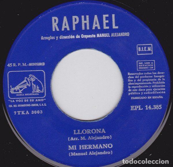 Discos de vinilo: Raphael &ndash; Tema De Amor (Vinyl, La Voz De Su Amo EPL 14.385) - Foto 4