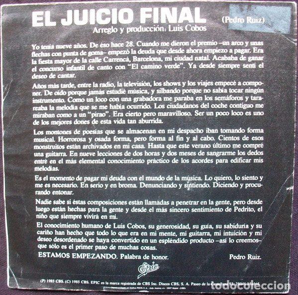 Discos de vinilo: Pedro Ruiz &ndash; El Juicio Final (Vinyl, Epic none) - Foto 2