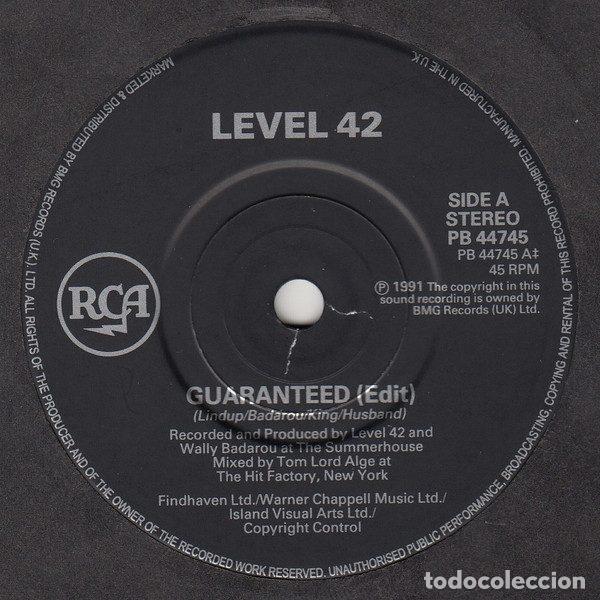 Discos de vinilo: Level 42 &ndash; Guaranteed (Vinyl, RCA PB 44745) - Foto 3