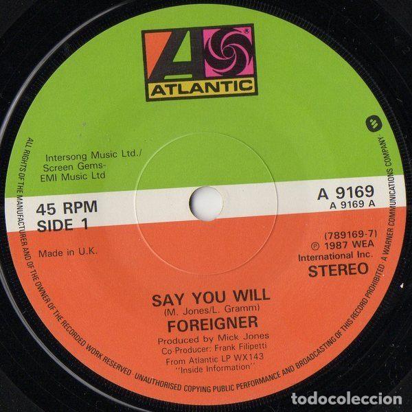 Discos de vinilo: Foreigner &ndash; Say You Will (Vinyl, Atlantic A9169) - Foto 3