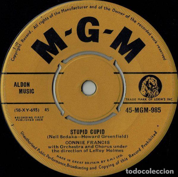 Dischi in vinile: Connie Francis &ndash; Stupid Cupid / Carolina Moon (Vinyl, MGM Records 45-MGM-985)