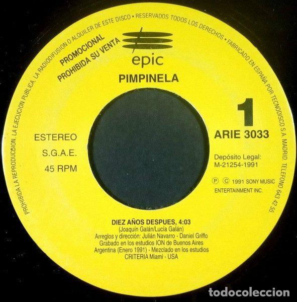 Discos de vinil: Pimpinela &ndash; Diez A&ntilde;os Despu&eacute;s (Vinyl, Epic ARIE 3033)