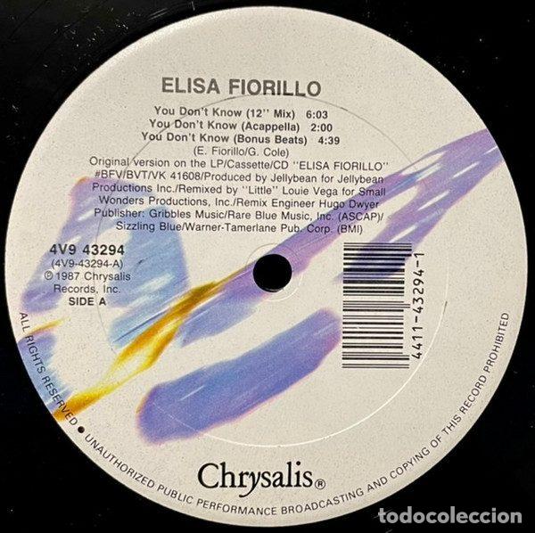 Discos de vinilo: Elisa Fiorillo &ndash; You Don't Know (Vinyl, Chrysalis 4V9 43294)