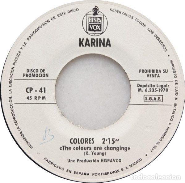Discos de vinilo: Karina &ndash; Colores / Mi Diario (Vinyl, Hispavox CP-41)