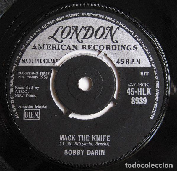 Disques de vinyle: Bobby Darin &ndash; Mack The Knife (Vinyl, London Records 45-HLK 8939)