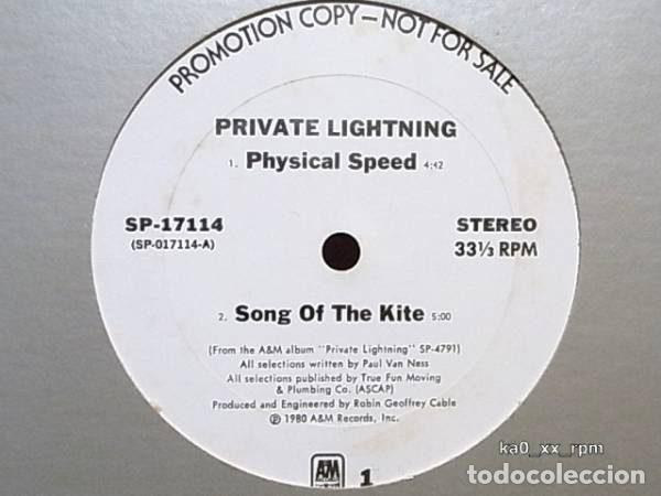 Vinyl records: Private Lightning &ndash; Physical Speed (Vinyl, A&M Records SP 17114)
