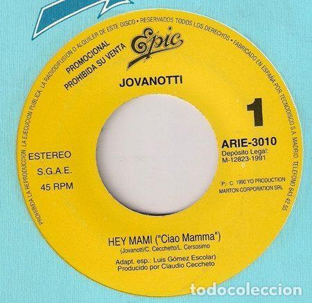Vinyl records: Jovanotti &ndash; Hey Mami (Ciao Mamma) (Vinyl, Epic ARIE 3010)