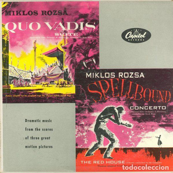 Vinyl records: Miklos Rozsa &ndash; Spellbound Concerto -- The Red House / Quo Vadis Suite (Vinyl, Capitol Records T456)