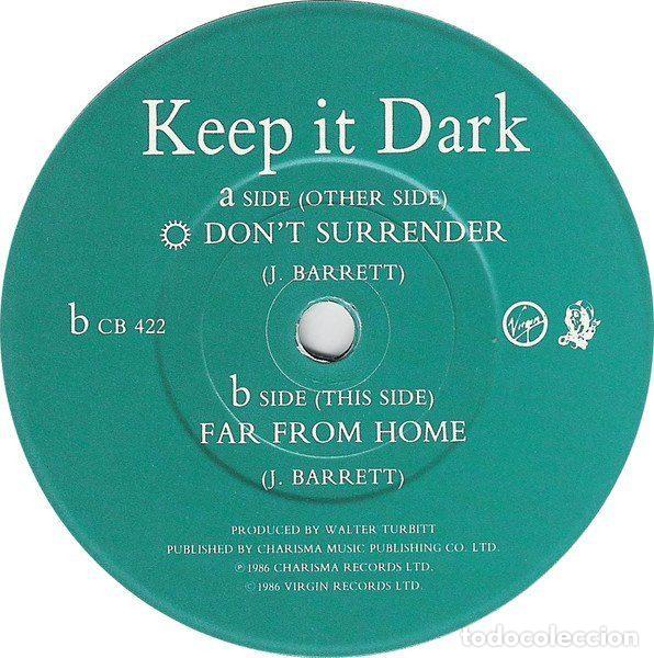 Discos de vinilo: Keep It Dark &ndash; Dont Surrender / Far From Home (Vinyl, Charisma CB 422) - Foto 4