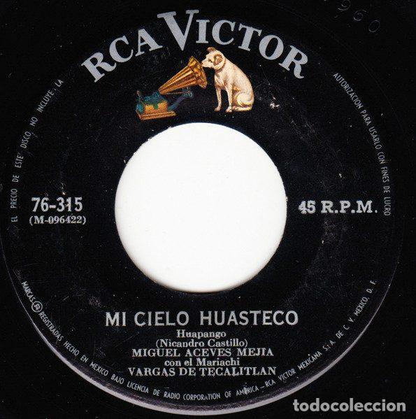 Discos de vinil: Miguel Aceves Mejia Con El Mariachi Vargas de Tecalitlan &ndash; Mi Cielo Huasteco / El Cantador...