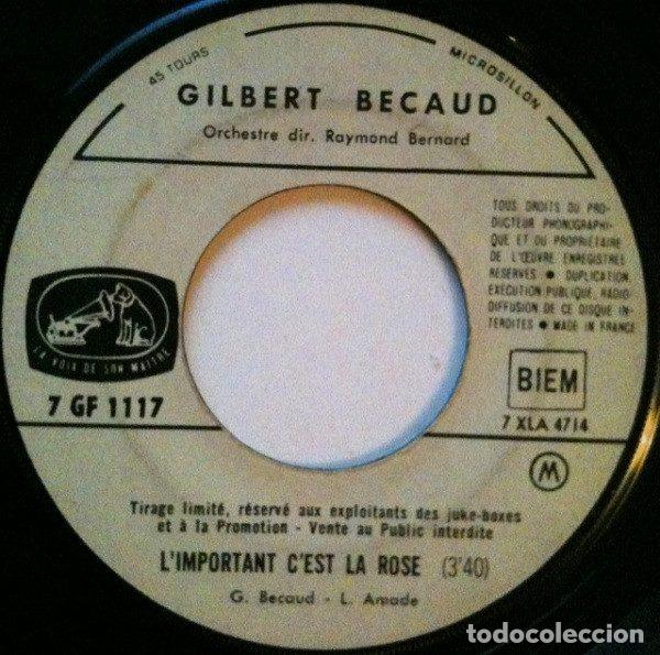 Discos de vinil: Gilbert B&eacute;caud &ndash; L'important C'est La Rose (Vinyl, La Voix De Son Ma&icirc;tre 7 GF 1117)