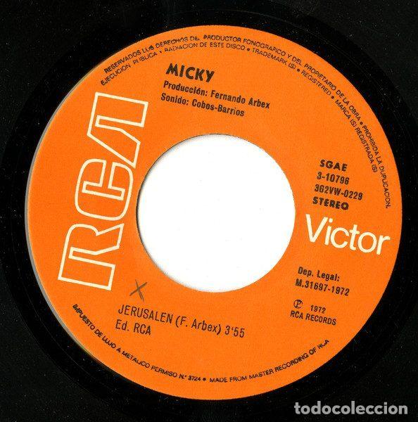 Discos de vinilo: Micky &ndash; Jerusalen (Vinyl, RCA Victor 3-10796) - Foto 3