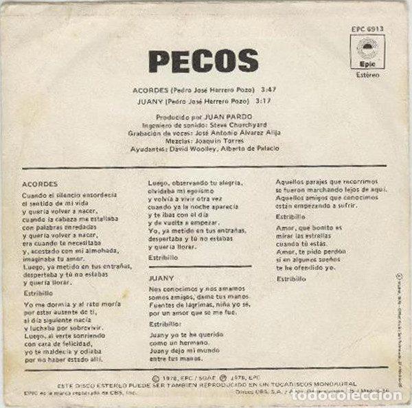Discos de vinilo: Pecos &ndash; Acordes (Vinyl, Epic EPC 6913) - Foto 2