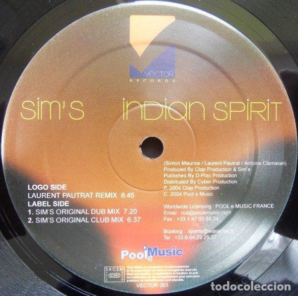 Disques de vinyle: Sim's &ndash; Indian Spirit (Vinyl, Vector Records Vector 003)