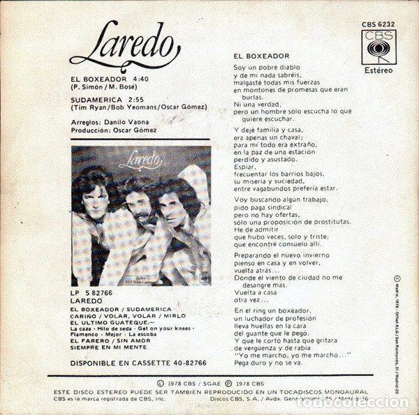 Discos de vinilo: Laredo &ndash; El Boxeador (Vinyl, CBS CBS 6232) - Foto 2