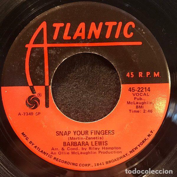 Discos de vinilo: Barbara Lewis &ndash; Snap Your Fingers / Puppy Love (Vinyl, Atlantic 45-2214)