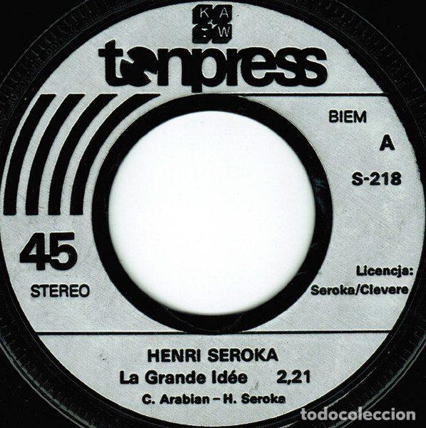 Discos de vinil: Henri Seroka &ndash; La Grande Id&eacute;e / Pancake, Snak&eacute;s, Jazz, Bar And Grill (Vinyl, Tonpress S-218)