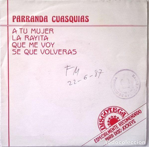 Disques de vinyle: Parranda Cuasquias &ndash; A Tu Mujer (Vinyl, Hispavox 545 20 1808 7)