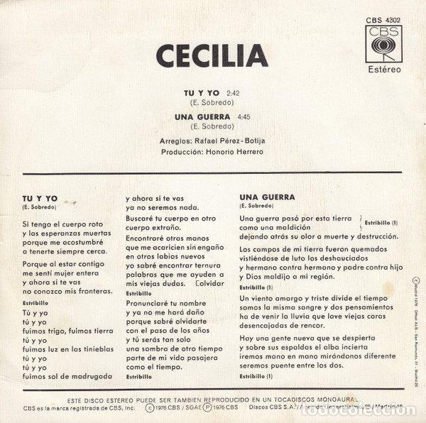 Discos de vinilo: Cecilia &ndash; T&uacute; Y Yo (Vinyl, CBS CBS 4302) - Foto 2