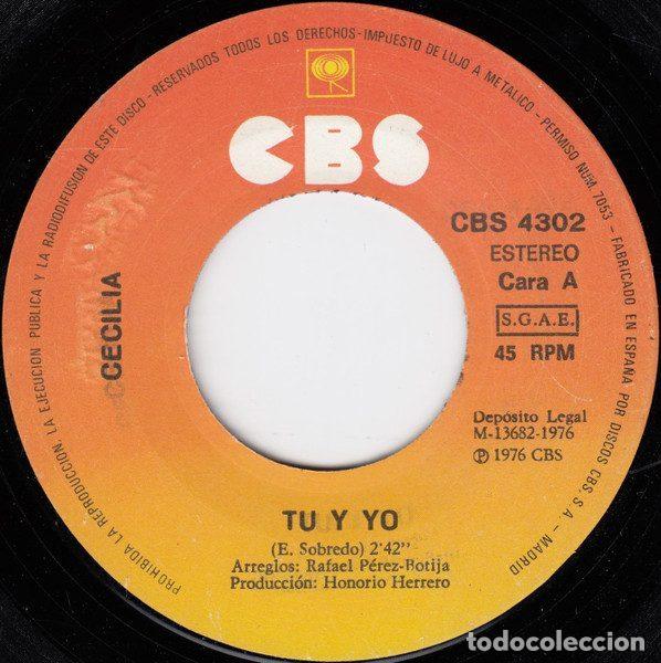 Discos de vinilo: Cecilia &ndash; T&uacute; Y Yo (Vinyl, CBS CBS 4302) - Foto 3