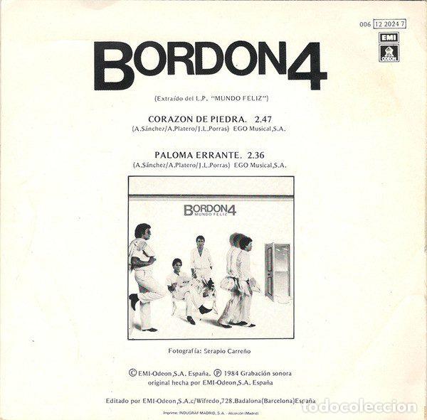 Discos de vinilo: Bordon 4 &ndash; Coraz&oacute;n De Piedra (Vinyl, Odeon 006 12 2024 7) - Foto 2