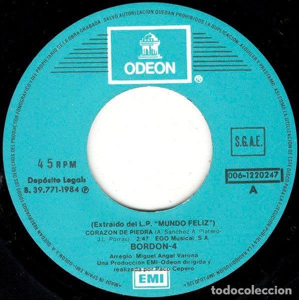 Discos de vinilo: Bordon 4 &ndash; Coraz&oacute;n De Piedra (Vinyl, Odeon 006 12 2024 7) - Foto 3