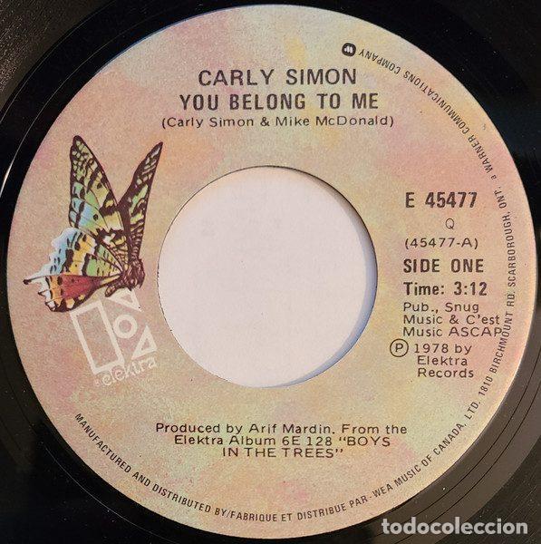 Discos de vinilo: Carly Simon &ndash; You Belong To Me (Vinyl, Elektra E 45477)