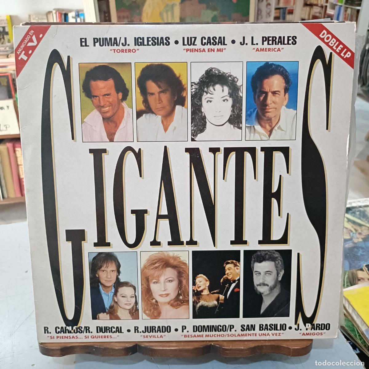 Discos de vinilo: Gigantes - El Puma, Julio Iglesias, Luz Casal, J. L. Perales, ... - Dobel LP. sello EPIC 1992