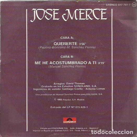 Discos de vinilo: Jose Merce &ndash; Quererte (Vinyl, Polydor 817 781-7) - Foto 2