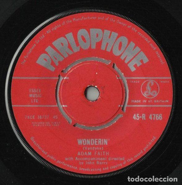 Discos de vinil: Adam Faith &ndash; Wonderin' / Easy Going Me (Vinyl, Parlophone 45-R 4766)