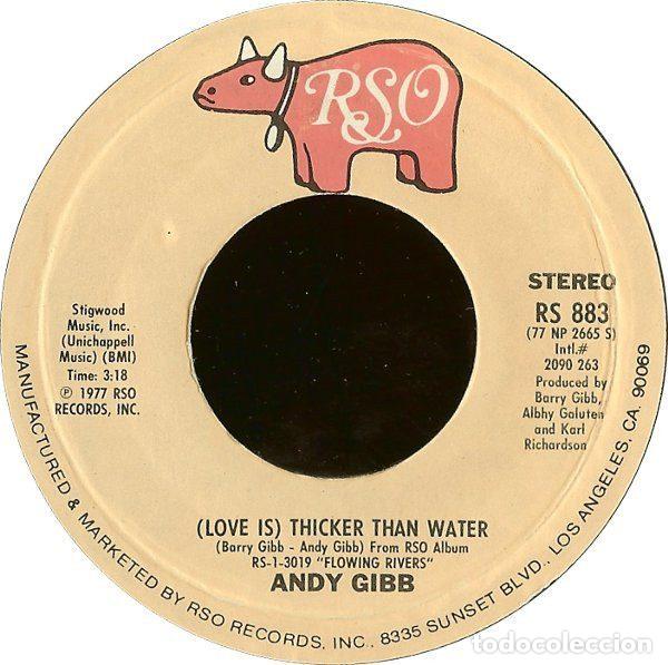 Disques de vinyle: Andy Gibb &ndash; (Love Is) Thicker Than Water (Vinyl, RSO RS 883)