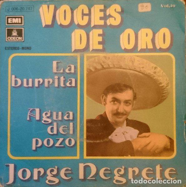 Disques de vinyle: Jorge Negrete &ndash; La Burrita / Agua Del Pozo (Vinyl, Odeon 1 J 006-20.747)