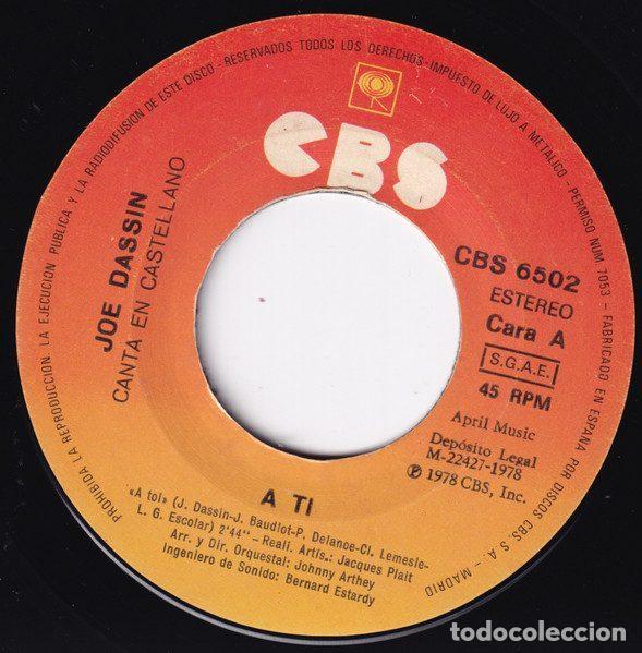 Discos de vinilo: Joe Dassin &ndash; A Ti (Vinyl, CBS CBS 6502) - Foto 3