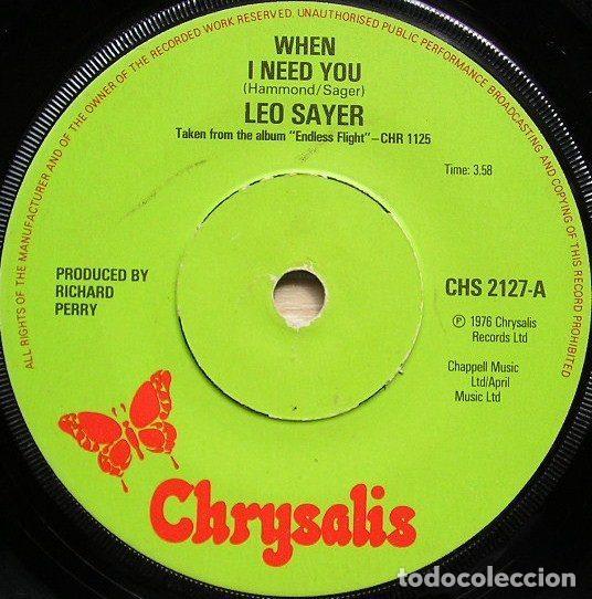 Discos de vinilo: Leo Sayer &ndash; When I Need You (Vinyl, Chrysalis CHS 2127)