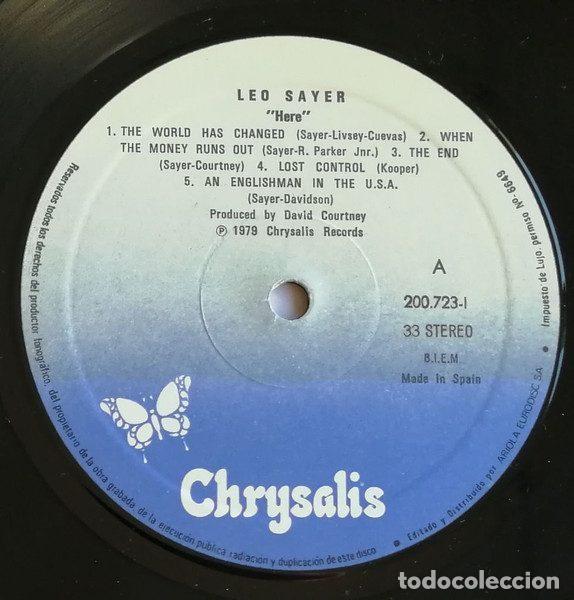 Discos de vinilo: Leo Sayer &ndash; Here (Vinyl, Chrysalis 200723&middot;I) - Foto 4