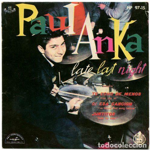 Disques de vinyle: Paul Anka &ndash; Late Last Night = Anoche (Vinyl, ABC-Paramount HP 97-15)
