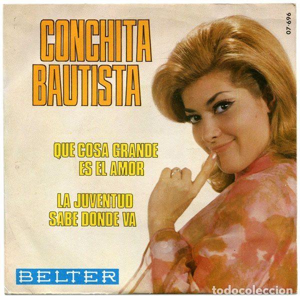Disques de vinyle: Conchita Bautista &ndash; Que Cosa Grande Es El Amor / La Juventud Sabe Donde Va (Vinyl, Belter 07-696)