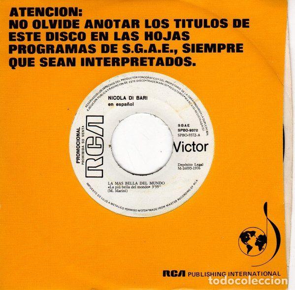 Vinyl-Schallplatten: Nicola Di Bari &ndash; La Mas Bella Del Mundo = La Pi&uacute; Bella Del Mondo (Vinyl, RCA SPBO-9372)