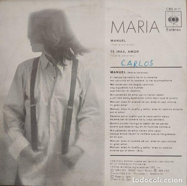 Discos de vinilo: Maria &ndash; Manuel (Vinyl, CBS CBS 4177) - Foto 2