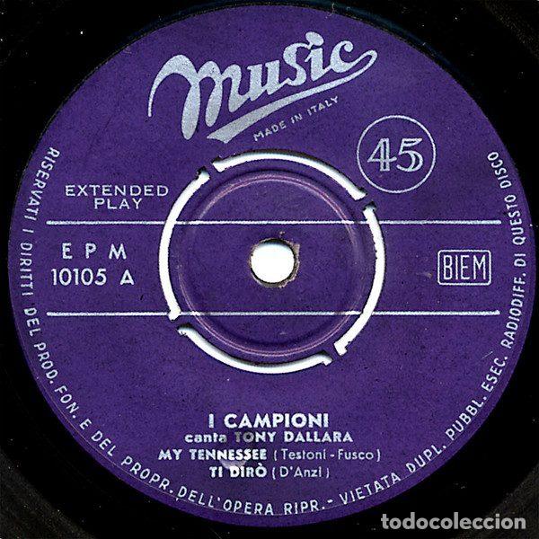 Disques de vinyle: I Campioni Canta Tony Dallara &ndash; My Tennessee (Vinyl, Music EPM 10105)