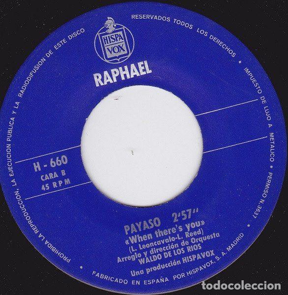 Discos de vinilo: Raphael &ndash; Somos / Payaso (Vinyl, Hispavox H-660) - Foto 4