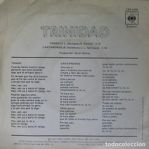 Discos de vinilo: Trinidad &ndash; Tango (Vinyl, CBS CBS 5280) - Foto 2