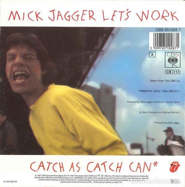 Discos de vinilo: Mick Jagger &ndash; Lets Work (Vinyl, CBS CBS 651028 7) - Foto 2