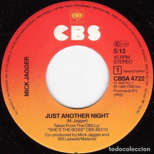 Discos de vinilo: Mick Jagger &ndash; Just Another Night (Vinyl, CBS CBSA 4722) - Foto 3