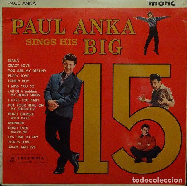Discos de vinil: Paul Anka &ndash; Paul Anka Sings His Big 15 (Vinyl, Columbia 33SX 1282)