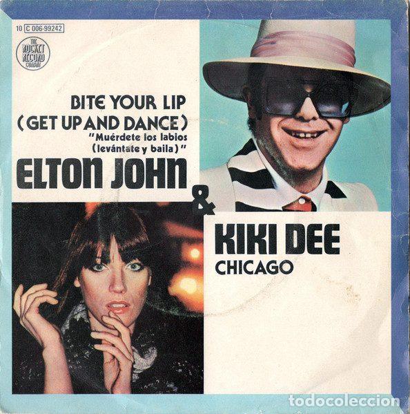 Vinyl records: Elton John & Kiki Dee &ndash; Bite Your Lip (Get Up And Dance) = Mu&eacute;rdete Los Labios (Lev&aacute;ntate Y...