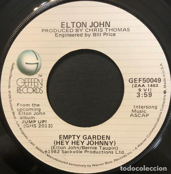 Discos de vinilo: Elton John &ndash; Empty Garden (Hey Hey Johnny) (Vinyl, Geffen Records GEF50049)