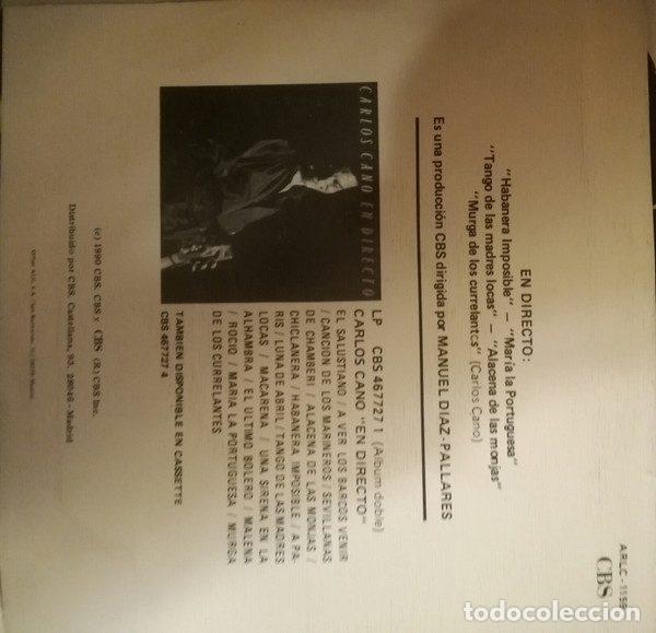 Discos de vinilo: Carlos Cano &ndash; En Directo (Vinyl, CBS ARCL-1159) - Foto 2