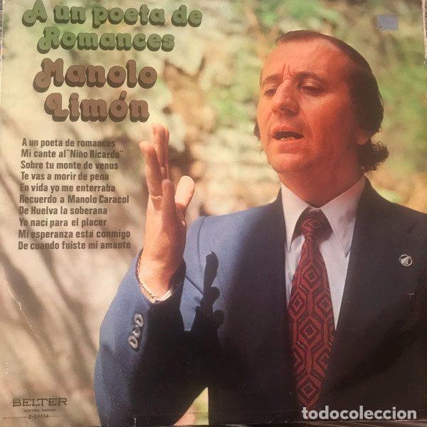 Discos de vinil: Manolo Lim&oacute;n &ndash; A un poeta de Romances (Vinyl, Belter 27.114)